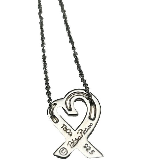 Tiffany & Co. Paloma Picasso Women's 16” Silver Loving Heart Pendant Necklace - Picture 5 of 10
